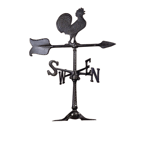 Small Black Rooster weathervane square